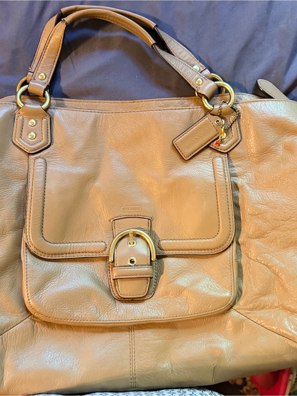 Coach Campbell Belle carryall satchel in camel